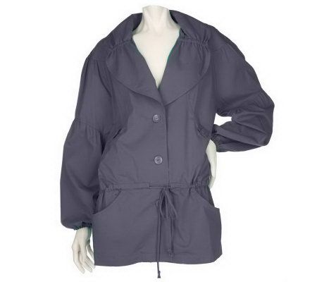As Is Davies by Erica Davies Stretch Cotton Ruched Jacket - A232907