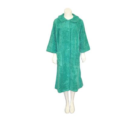 Soft Ones Womens Cotton Chenille Snap Front Robe - A163808