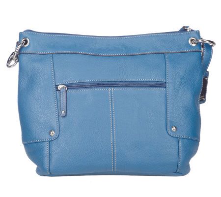 Tignanello Pebble Leather Convertible Crossbody Bag w/Front Pocket