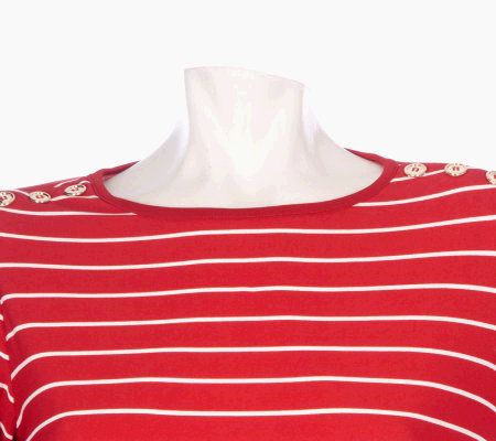 Susan Graver Liquid Knit Striped Tunic and Pant Set