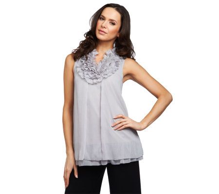 M by Marc Bouwer Sheer Ruffle Detail Tunic - A213708