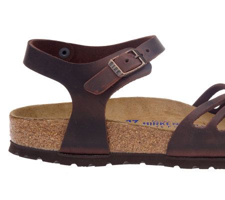 Birkenstock Leather Soft Footbed Cutout Sandals with Backstrap