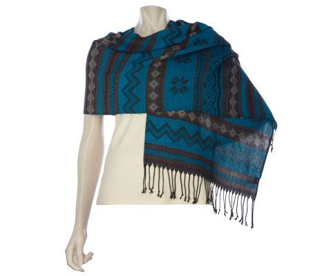 Amiee Lynn Patterned Stripe Oblong Scarf - A217208