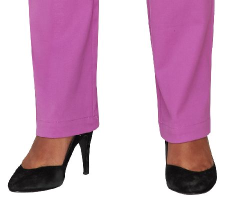 Bob Mackies Fly Front Stretch Twill Pants with Elastic Waist
