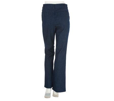 Denim & Co. Regular Modern Waist Colored Denim Boot Cut Jeans