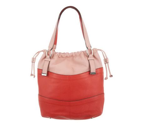 B. Makowsky Pebble Leather Drawstring Shopper - A229108