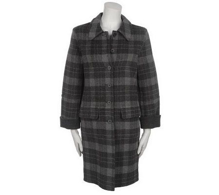 As Is Dialogue Double Faced Wool Reversible 3/4 Length Coat - A233008