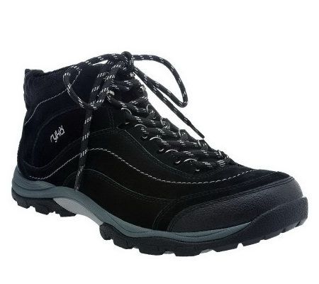 As Is Ryka Water Resistant Suede Boots with Faux Shearling - A234208