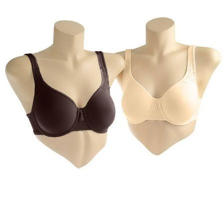 Breezies Set of 2 Bras with Applique Detail and UltimAir - A70308