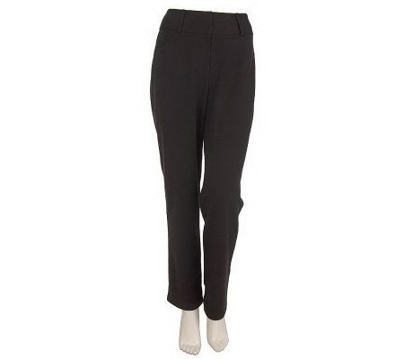 Susan Graver Soho Ponte Jean Style Slim Leg Pants Regular - A93408