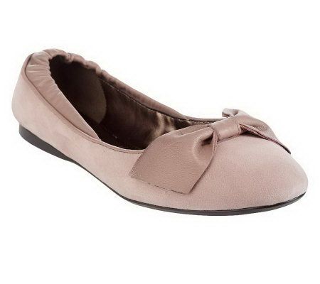 B. Makowsky Suede Flats with Bow Detail - A203509