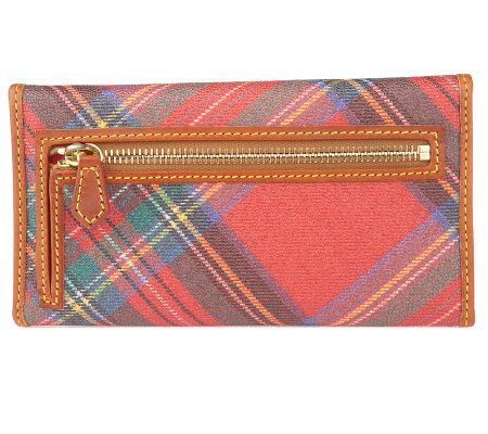 Dooney & Bourke Coated Cotton Plaid Continental Clutch