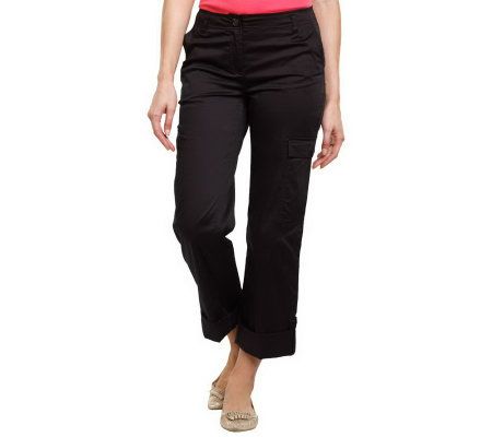 Liz Claiborne New York Jackie Roll-Tab Crop Cargo Pants - A213809