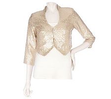 K-DASH by Kardashian Cropped Sequin Bolero