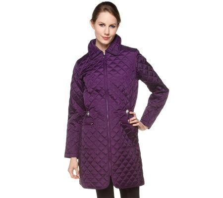 Liz Claiborne New York Quilted Anorak Coat - A218409