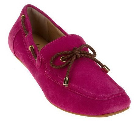Isaac Mizrahi Live! Suede Driving Moccasin with Bow Detail - A219709