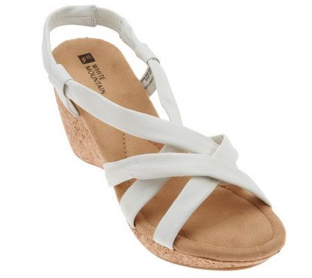 White Mountain Gratitude Leather Wedge Sandals - A222609