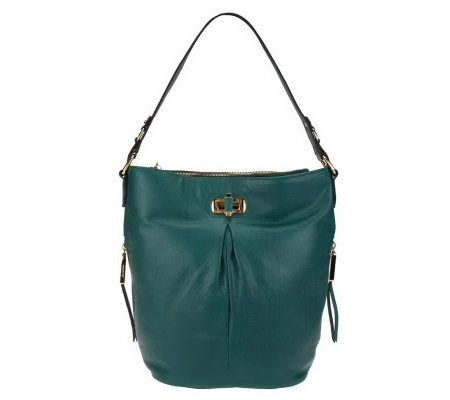 B. Makowsky Glove Leather Hobo Bag with Side Zipper Pockets - A226309