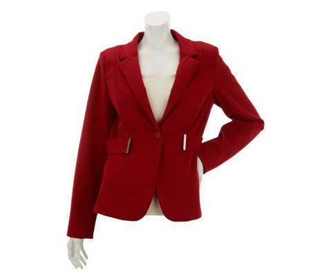 Kris Jenner Kollection Ponte Blazer with Tab Detail - A228509
