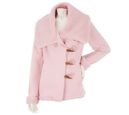 Liz Claiborne New York Faux Shearling Jacket with Toggles - A228909