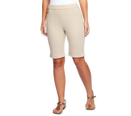 Quacker Factory DreamJeannes Shorts w/ Rhinestones Detail - A231909