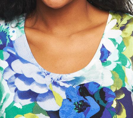 Isaac Mizrahi Live! Sleeveless Floral Print Knit Dress