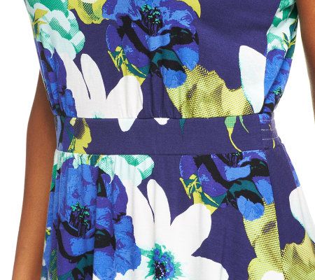 Isaac Mizrahi Live! Sleeveless Floral Print Knit Dress