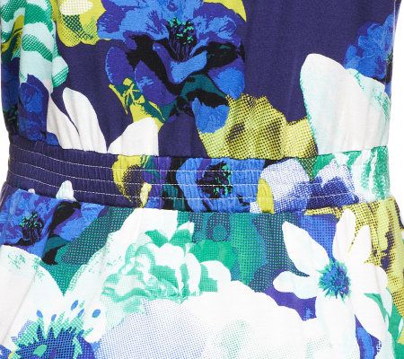 Isaac Mizrahi Live! Sleeveless Floral Print Knit Dress