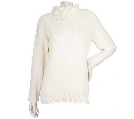 As Is Denim & Co. Long Sleeve Marilyn Collar Sweater - A236409