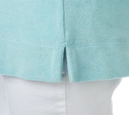 Denim & Co. Short Sleeve French Terry Tunic Sweatshirt