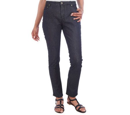 Isaac Mizrahi Live! Stretch Slim Leg 5-Pocket Jeans - A214410