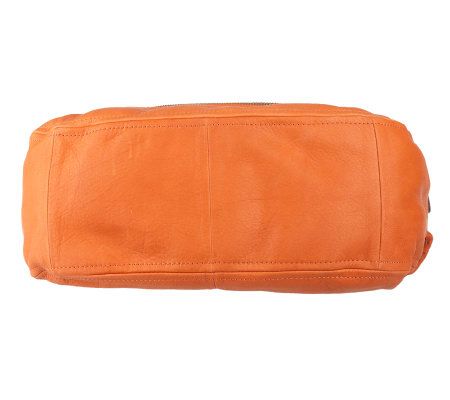 B. Makowsky Glove Leather Convertible Messenger Bag w/Flap Closure