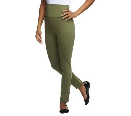 LOGO by Lori Goldstein Regular Knit Cropped Pants - A223110