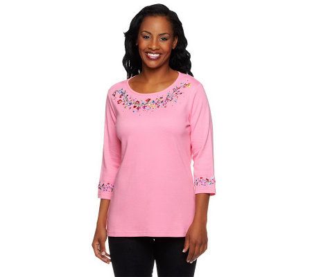 Quacker Factory Delicate Wild Flower T-Shirt - A223910