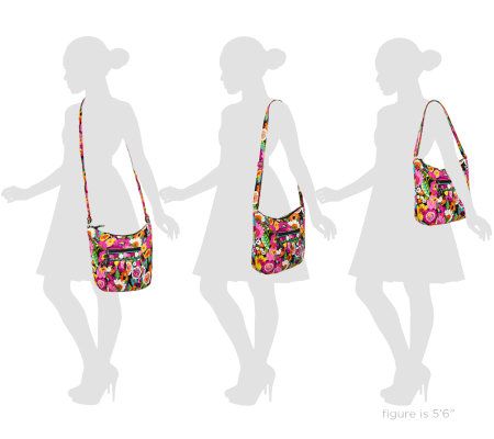 Vera Bradley Signature Print Zip Top Convertible Hobo