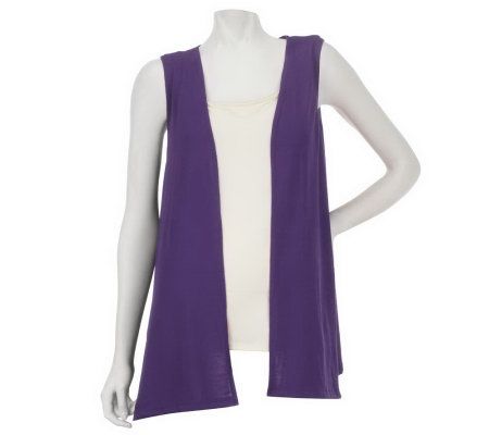 Attitudes by Renee Drape Front Asymmetrical Vest - A225510