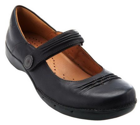 Clarks Unstructured Un.Cedar Leather Adj. Mary Janes - A226110