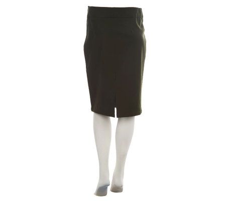 Women with Control Flat Front Twill Pencil Skirt