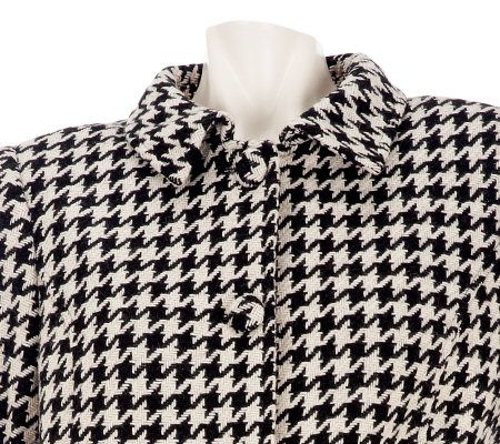 Kris Jenner Kollection Houndstooth Button Front Coat