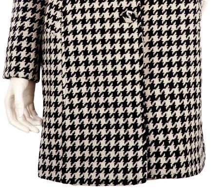 Kris Jenner Kollection Houndstooth Button Front Coat