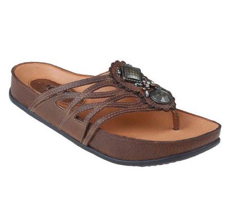 Kalso Earth Shoe Rhyme Leather Thong Sandals - A323810