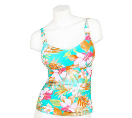 Maidenform Beach Floral Print Lift & Support Tankini Top - A327310