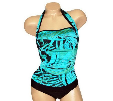 Carol Wiors Slimsuit 4-Way Bandeau 1-Piece Swimsuit - A328710