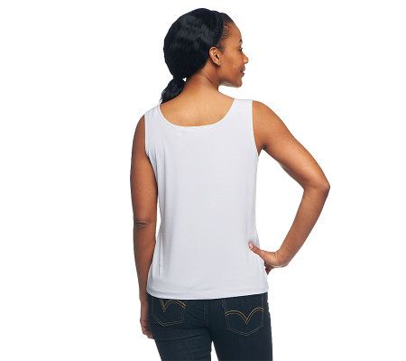 George Simonton Seamed Tank with Crossover Neckline