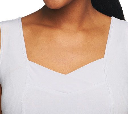 George Simonton Seamed Tank with Crossover Neckline