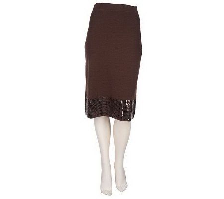 Dialogue Sweater Skirt with Matte Sequin Border - A94110