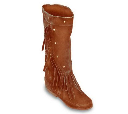Minnetonka Womens Calf Hi Fringe Boots - A170011