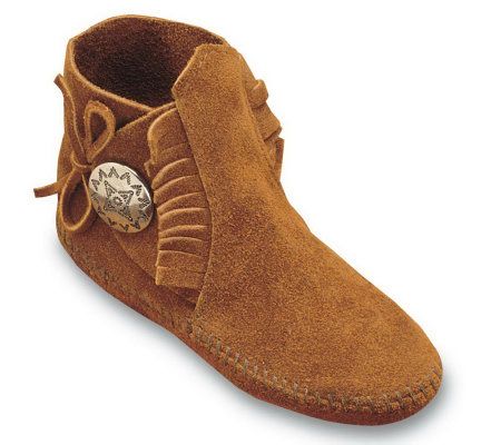 Minnetonka Childrens Side Tie Button Boots - A209211