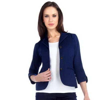 Liz Claiborne New York 3 Button Blazer with Twill Tape Detail - A213811