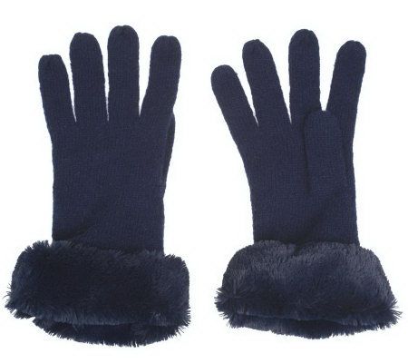 Couture Accessories Faux Fur Trim Gloves - A218811